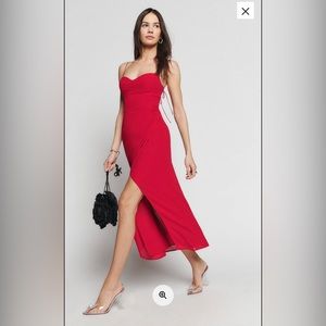 NWT Reformation Kourtney Dress, Cherry, Size 8